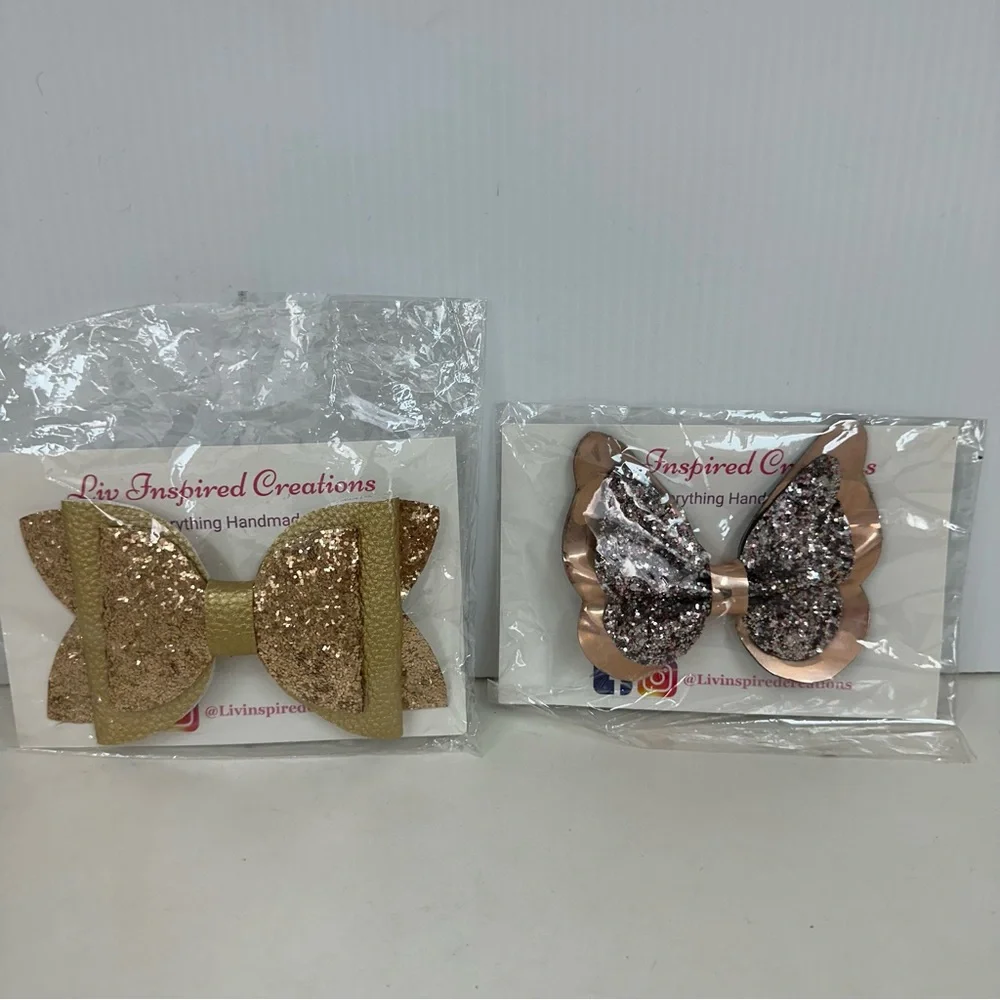2 Inspired Creations hand made girls butterfly hair Bow Alligator clips … - Picture 2 of 11